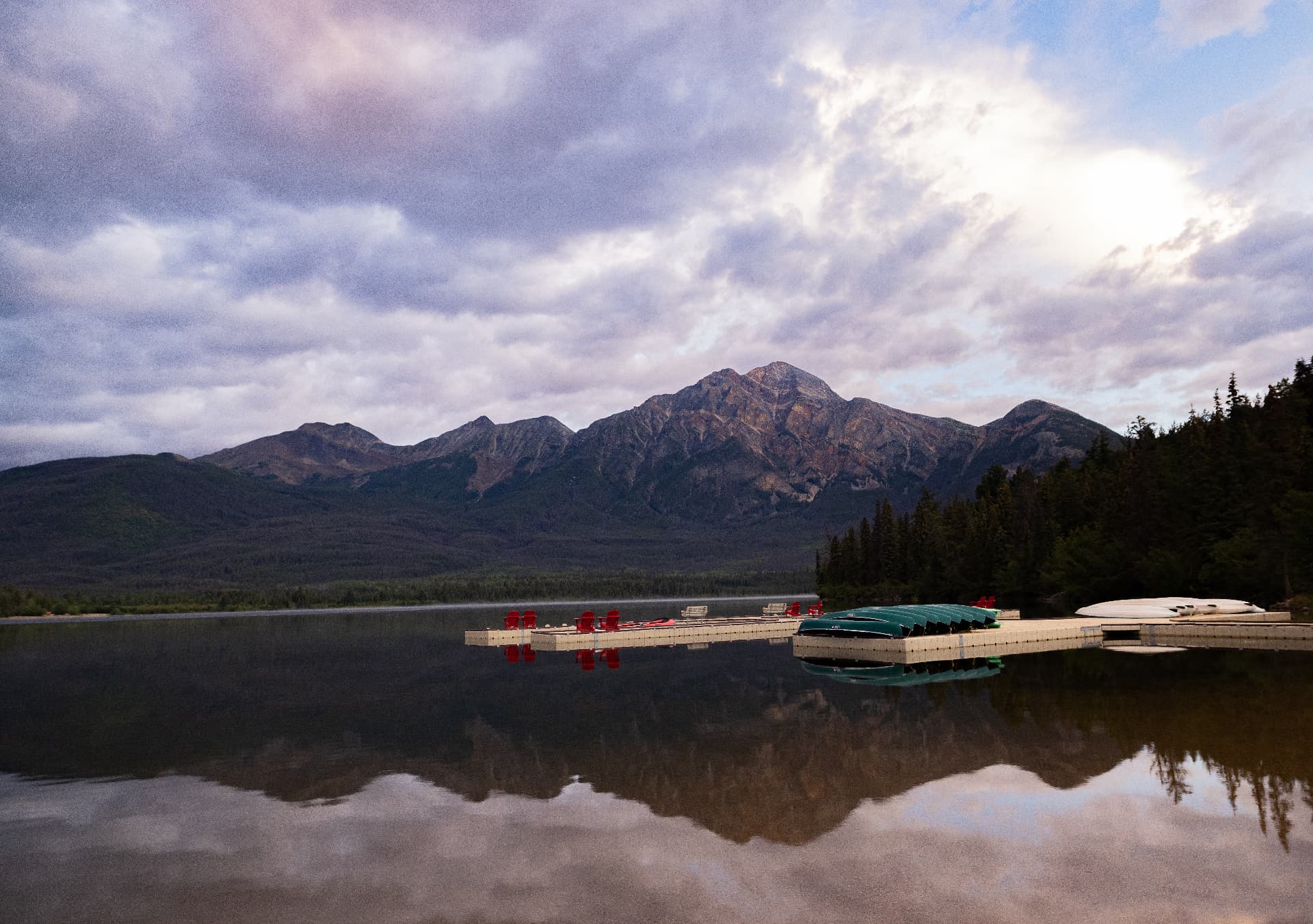Pyramid Mountain, Evening — Pyramid Lake, Jasper National Park, Alberta