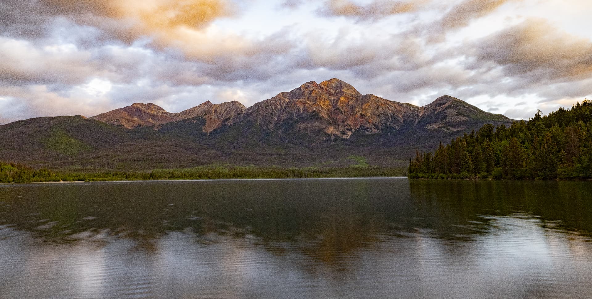 Pyramid at First Light — Pyramid Lake, Jasper National Park, Alberta